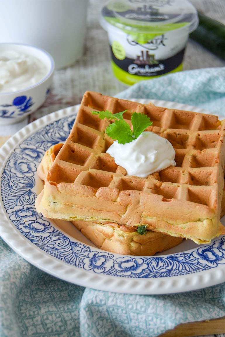 High Protein Curried Courgette Waffles - Graham's Family Dairy