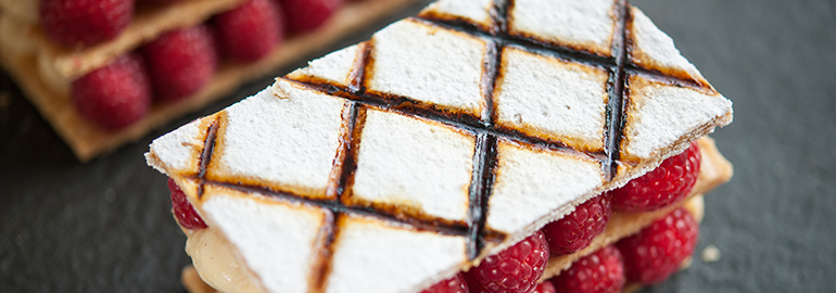 Raspberry & custard cream mille-feuille